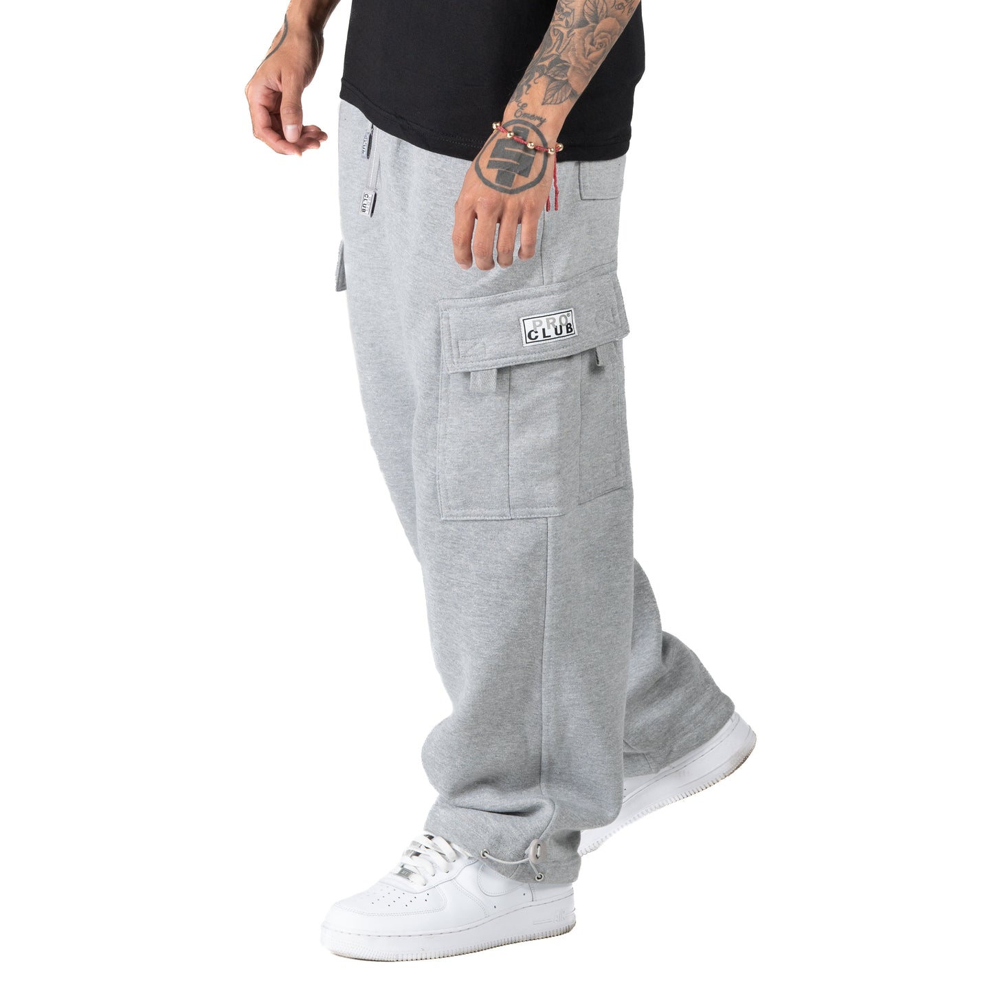 Pro Club Heavyweight Fleece Cargo Pants Heather Grey