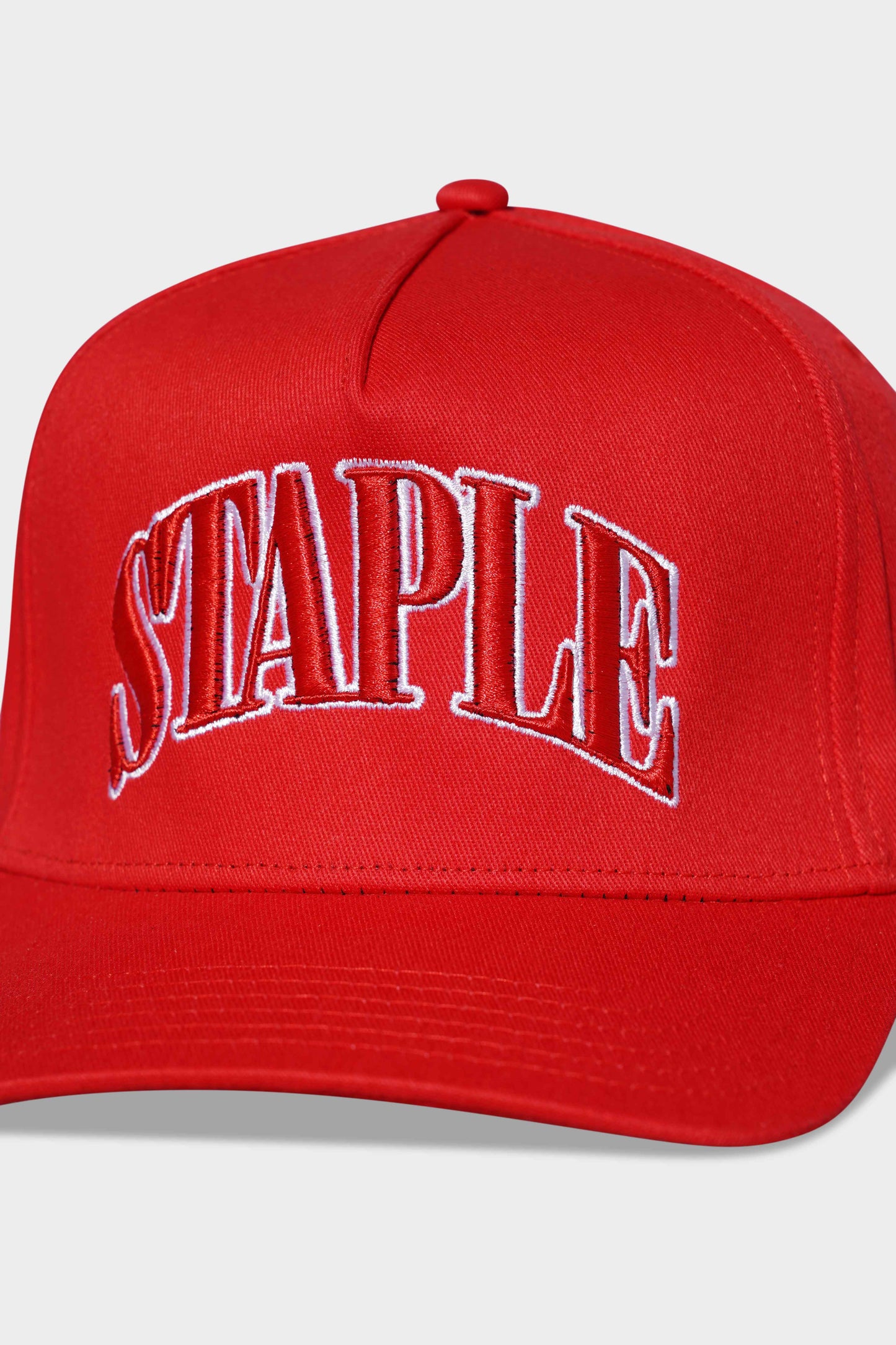 Staple 3D Arched Snapback Red/White/Red