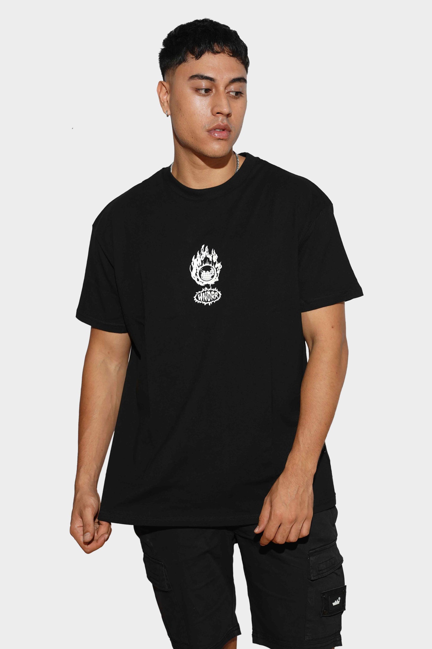 WNDRR Ablaze Box Fit Tee Black