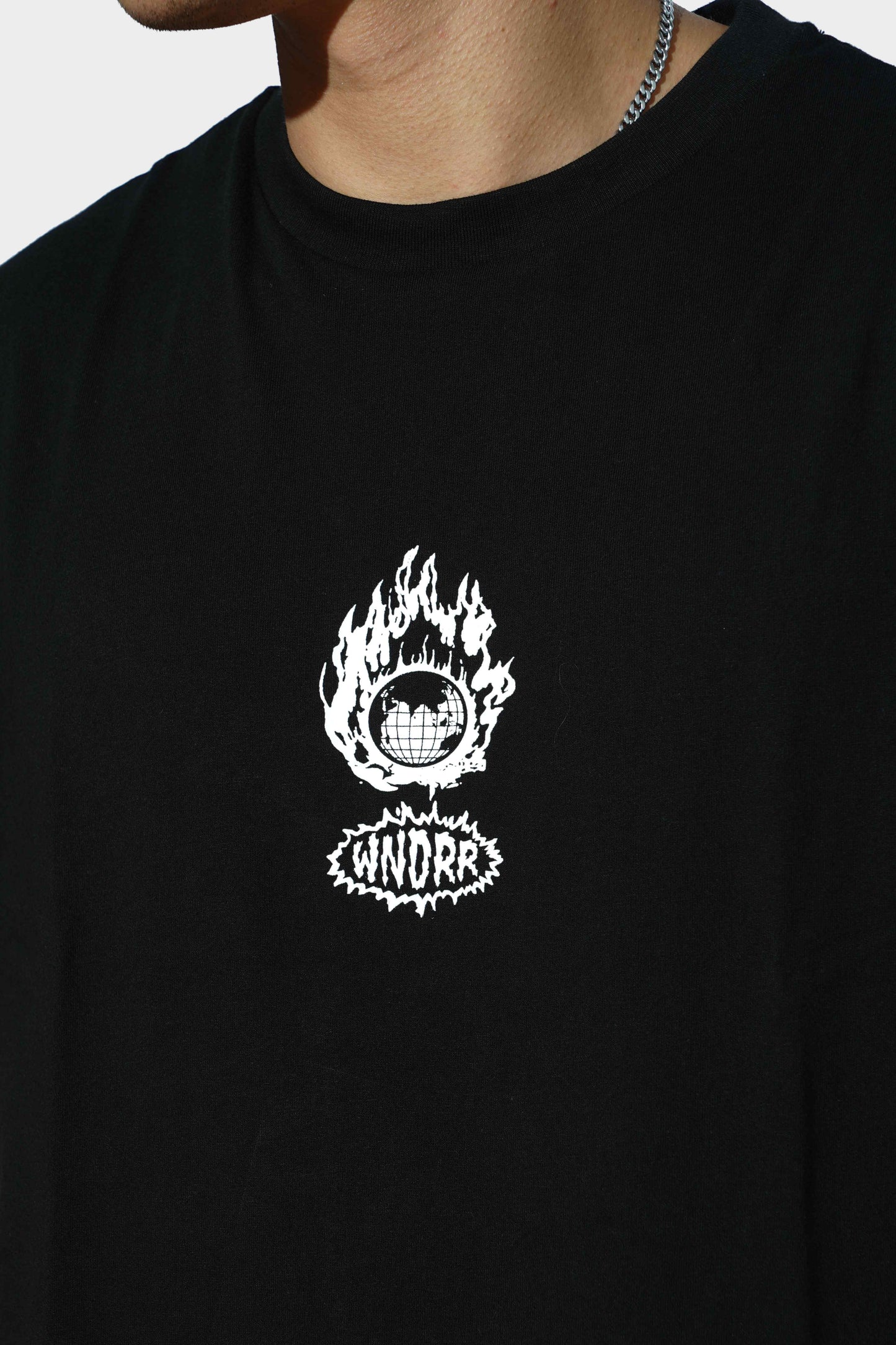 WNDRR Ablaze Box Fit Tee Black