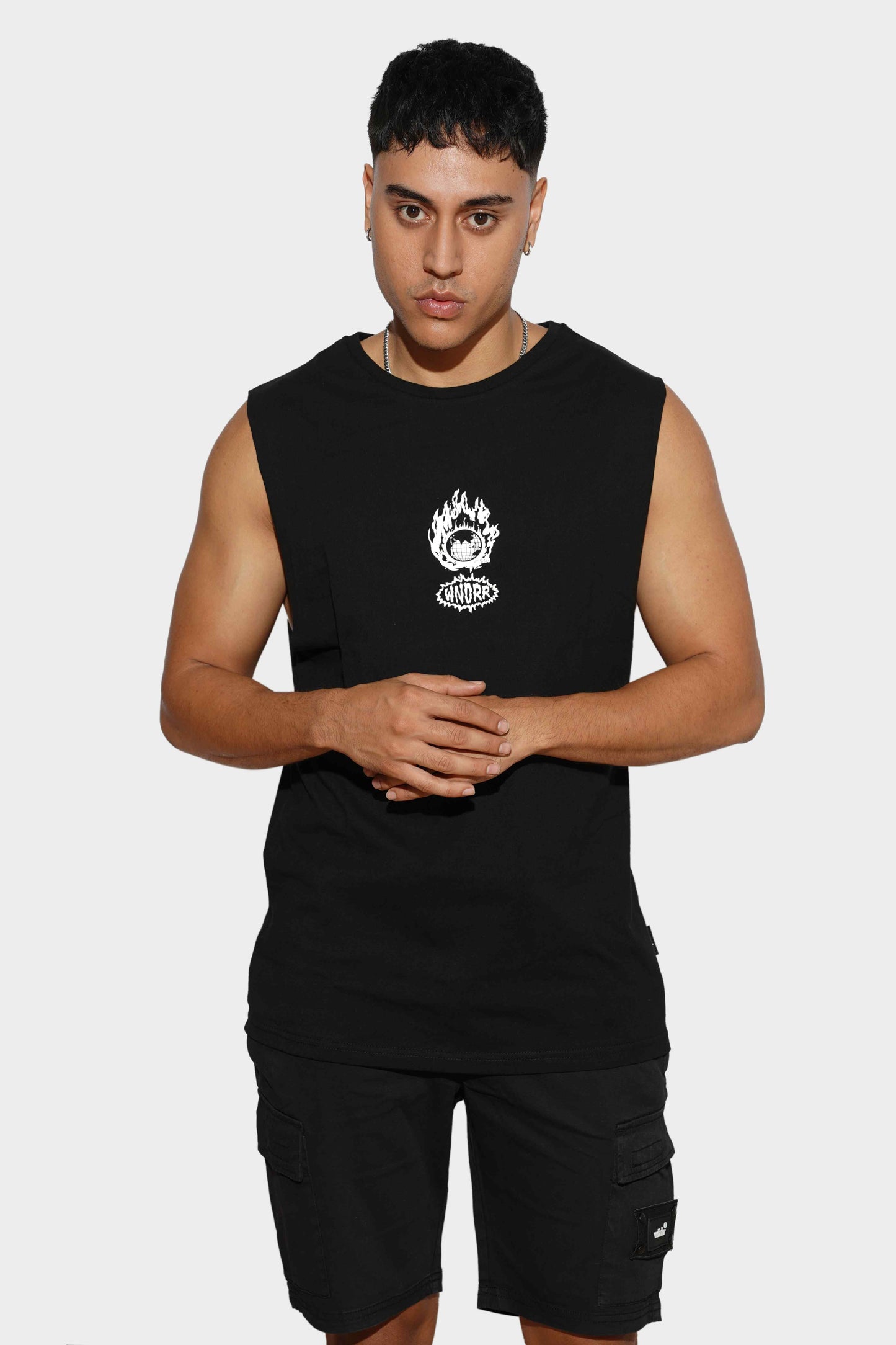 WNDRR Ablaze Muscle Top Black