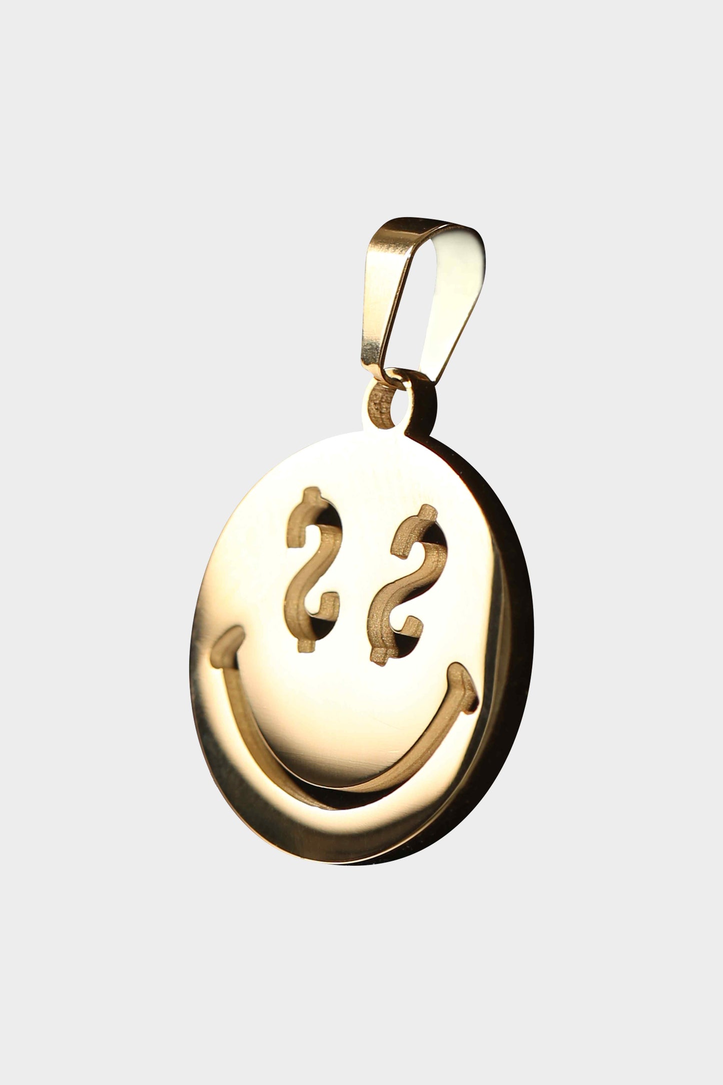 Staple 18K Gold Stainless Steel Dollar Smile Pendant