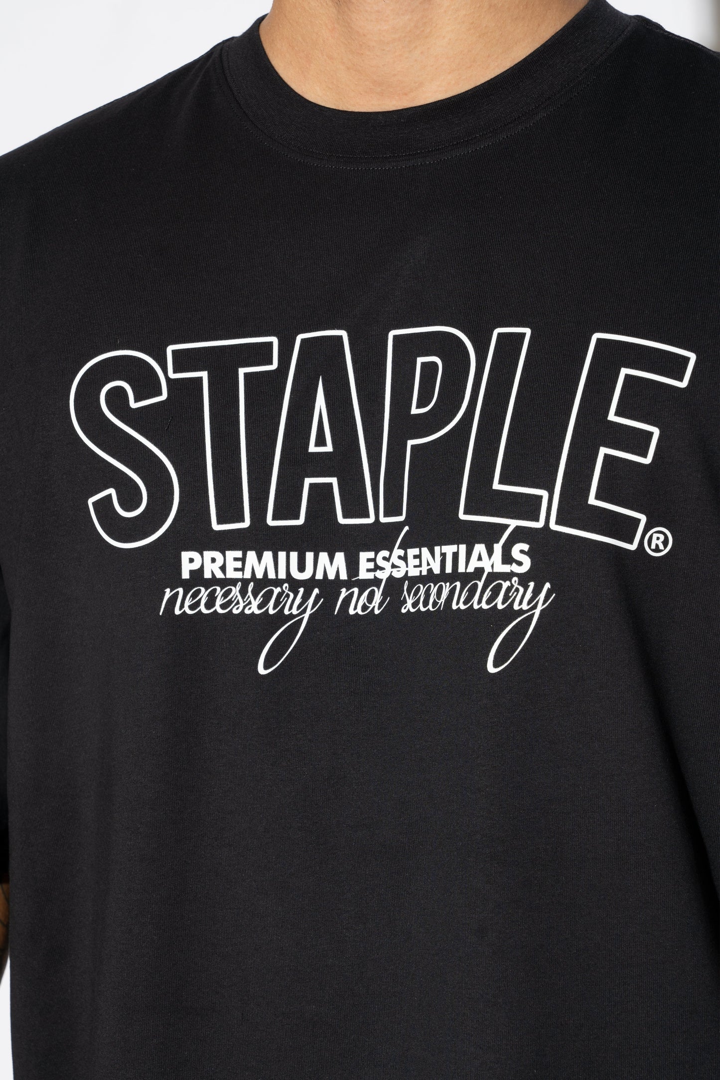 Staple Premium Essentials Tee Black White M