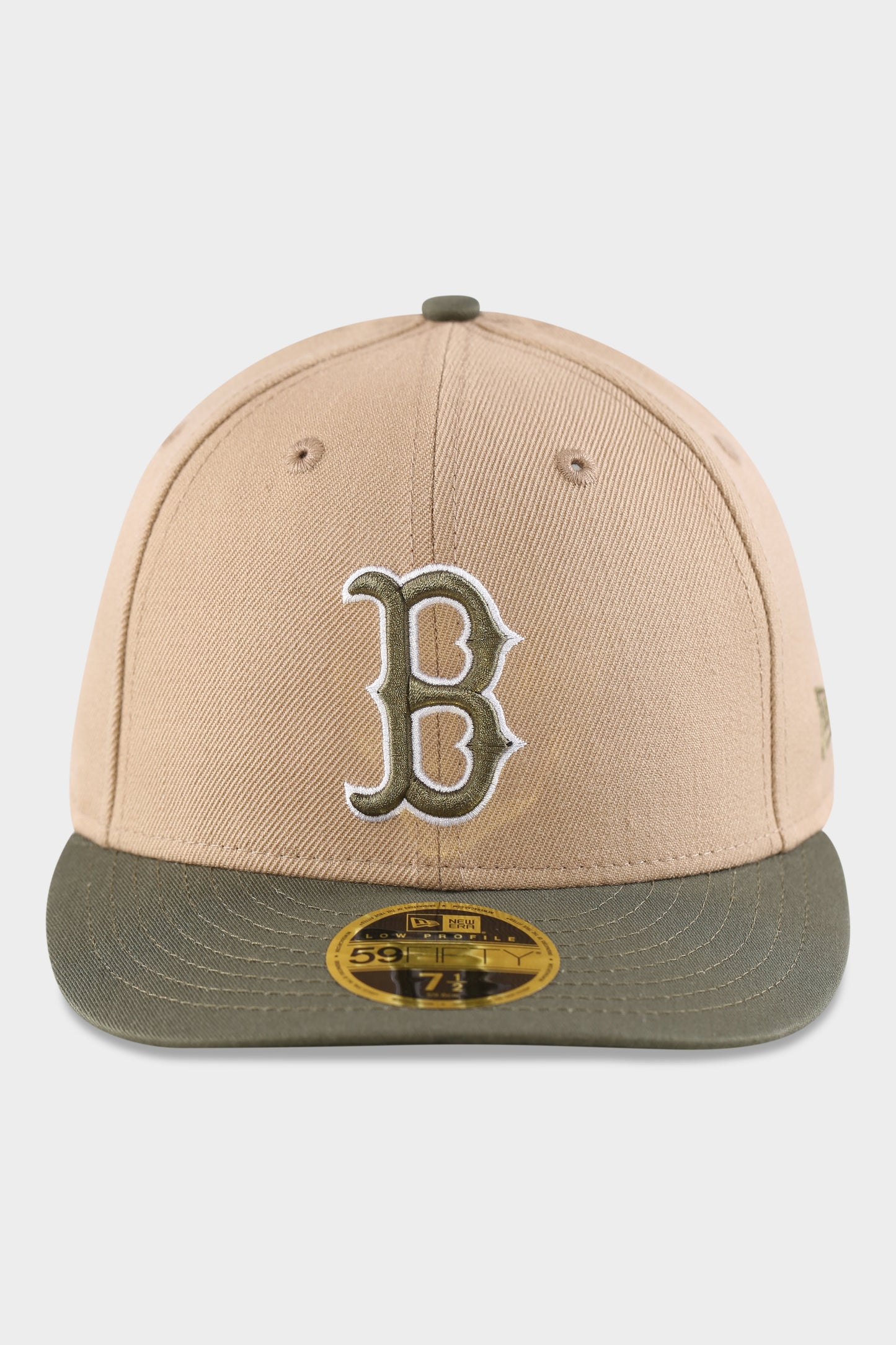 New Era 5950 Red Sox Camel/New Olive Front