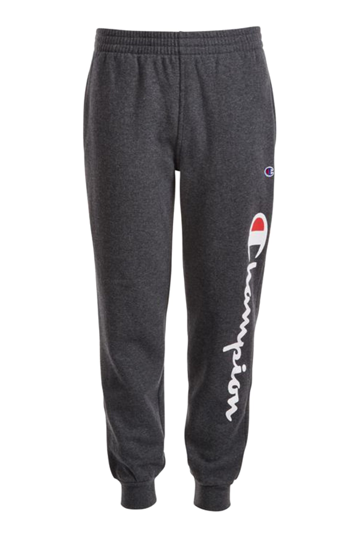 Champion Youth Script Cuff Pant Granite Heather Front
