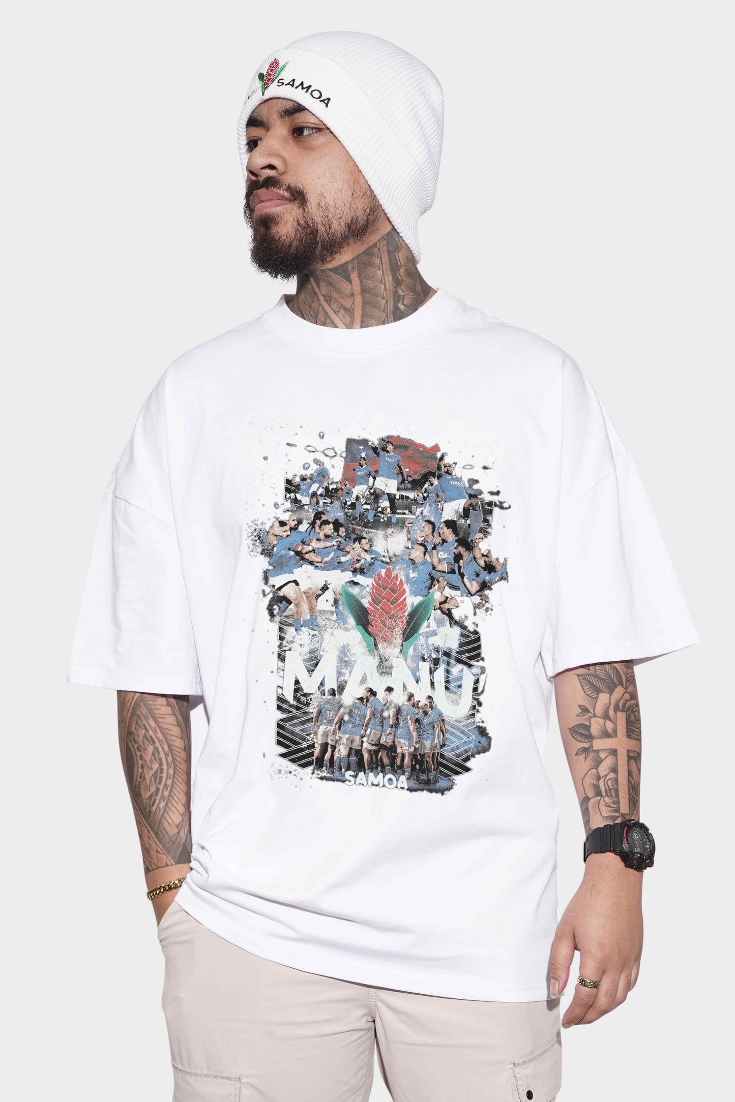 Manu Samoa Siva Tau Tee White