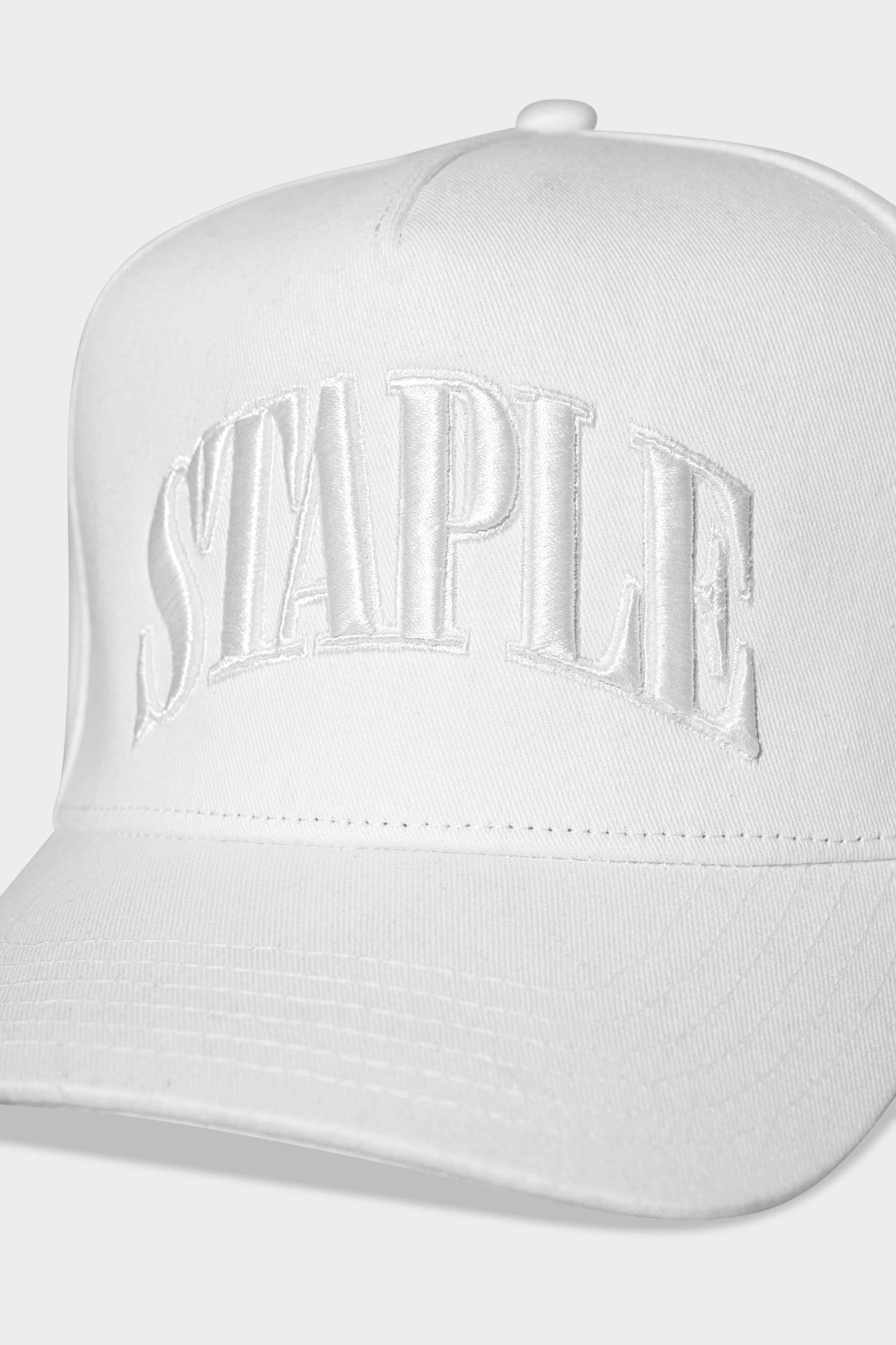 Staple 3D Arched Snapback White/White/White