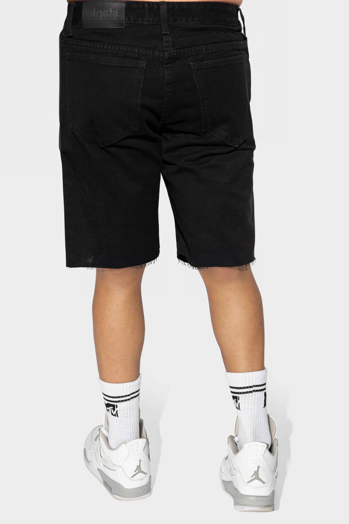 Staple Distraught Baggy Shorts Black