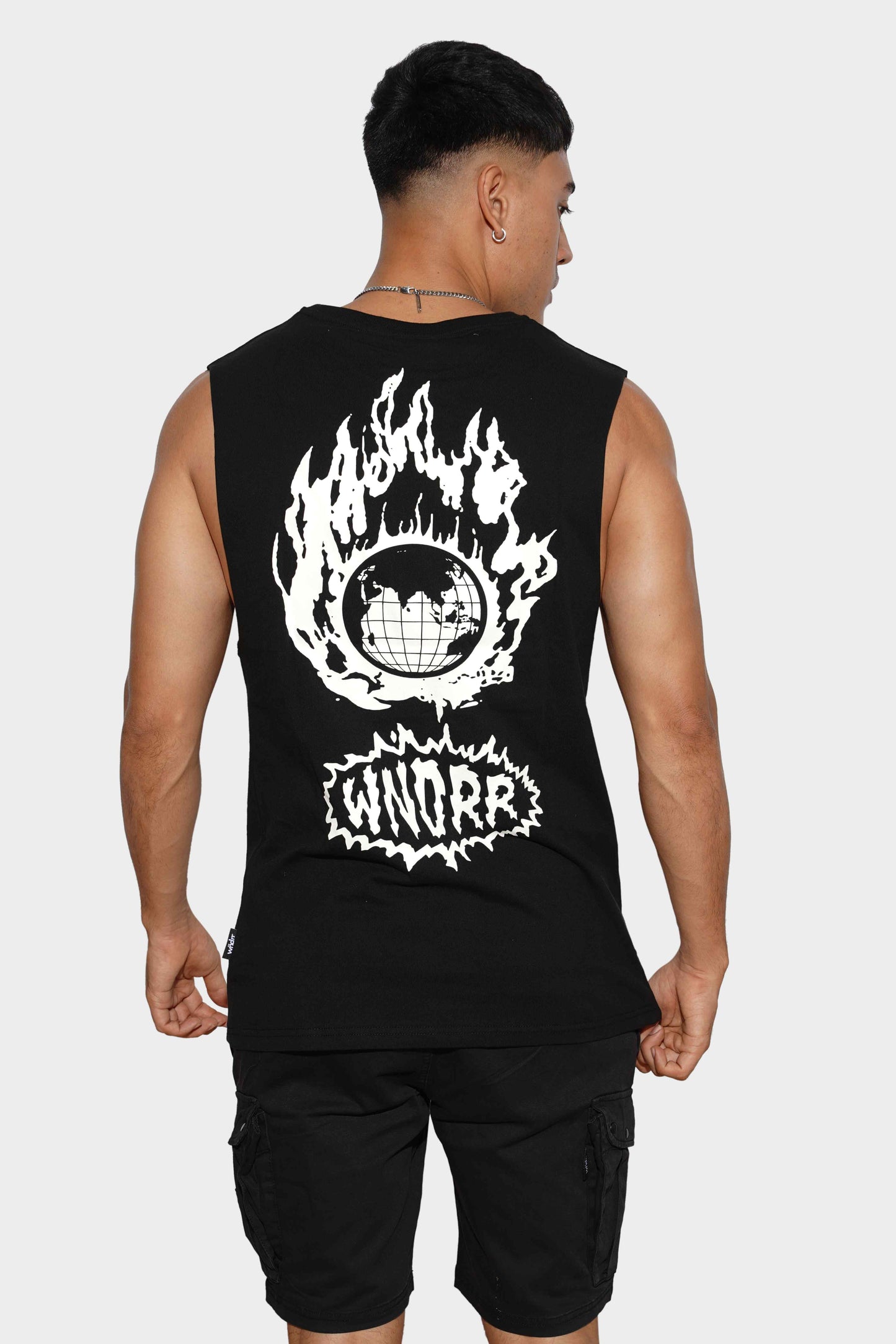 WNDRR Ablaze Muscle Top Black