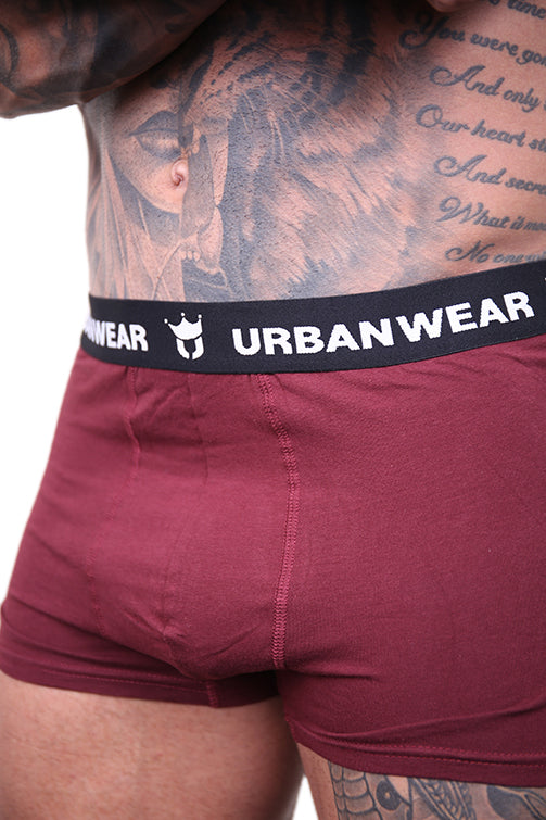 Urban Wear Mens Trunks Maroon Detail 4