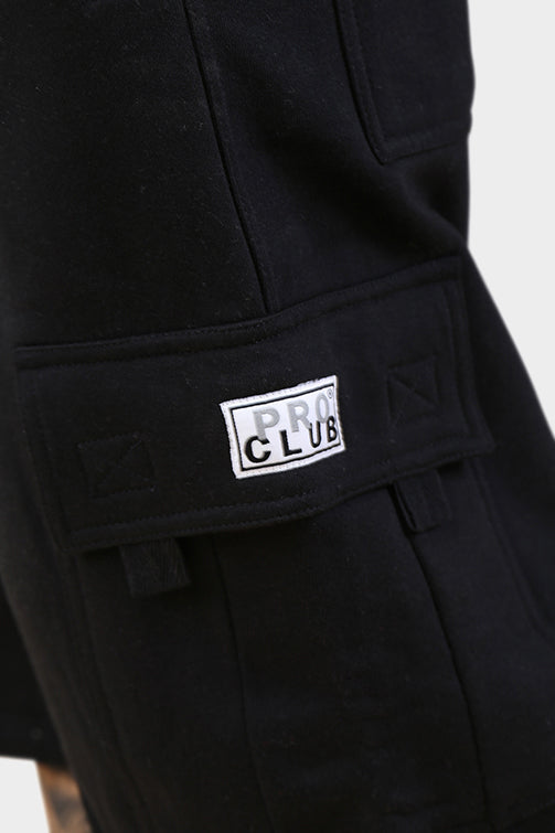 Pro Club Fleece Cargo Shorts Black